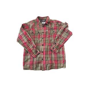 Y2K Parish Nation Urban Streetwear Plaid Button-Up – XL Rise & Shine Embroidered